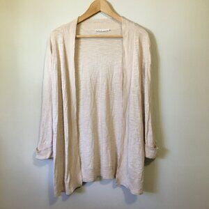 CLEO Pale Ghost Pink Lightweight Open Front Cotton Rayon Knit Cardigan